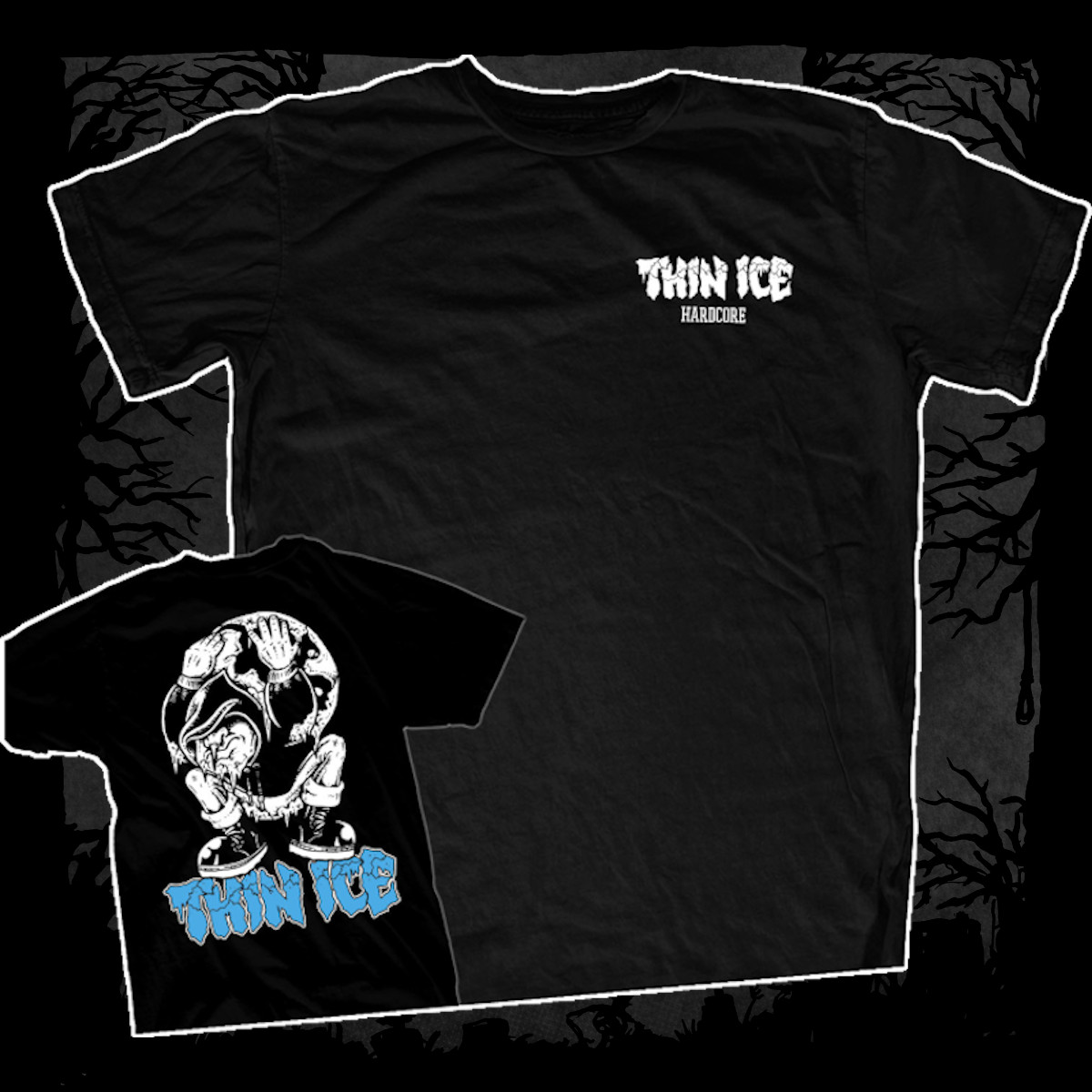 Thin Ice – Demo [T-Shirt] (Farbe: schwarz | Two-Sided-Print: weiß, blau)